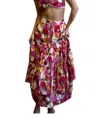 Fore Collection Gypsy Maxi Skirt In Rose Multi In Pink
