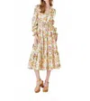 Fore Collection Harvest Garden Floral Midi Dress In Multi In Multi