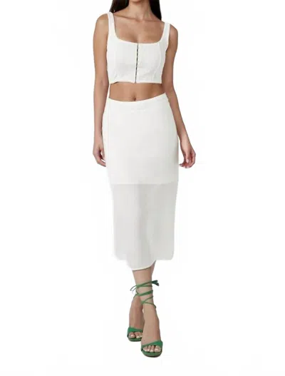 Fore Collection Hook-and-eye Cropped Tank Top In Cream In White
