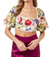 Fore Collection La Frutta Top In White Multi In Multi