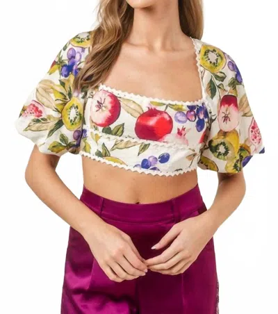 Fore Collection La Frutta Top In White Multi