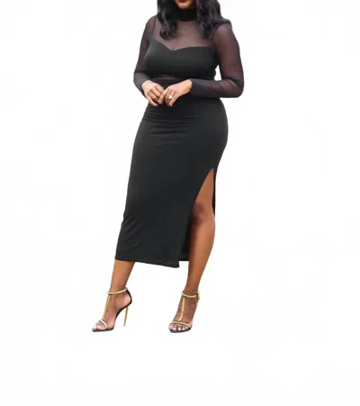 Fore Collection Lizz Mesh Cutout Dress In Black