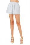 Fore Collection Mila Stripe Shorts In Blue In Gray