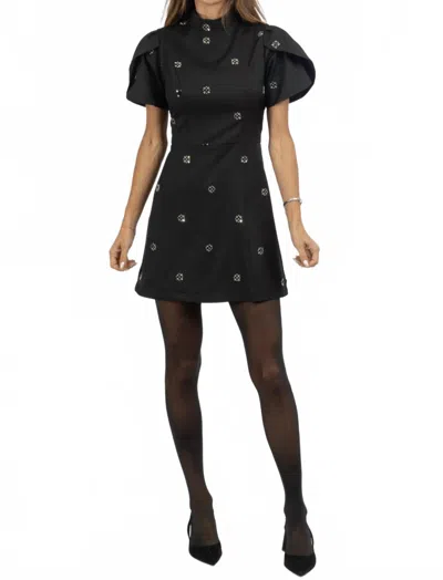 Fore Collection Nadine Jewel Mini Dress In Black