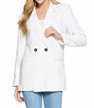 Fore Collection Nicole Linen Blazer In White