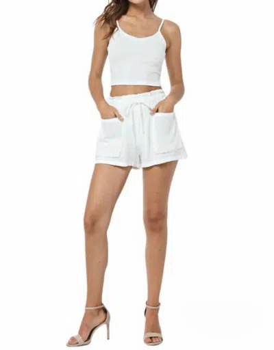 Fore Collection Nicole Linen Short In White