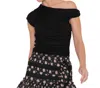 Fore Collection Off Shoulder Twist Top In Black In Black