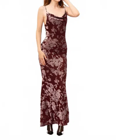 Fore Collection Petra Maxi Dress In Burgundy In Brown