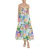 Fore Collection Resort Summer Tiered Maxi Dress In Blue Multi In Multi