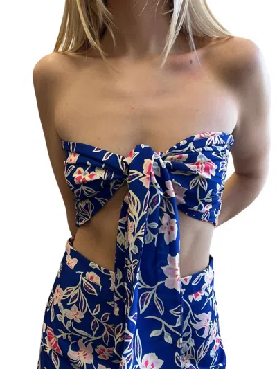 Fore Collection Royal Tie Top In Blue Multi