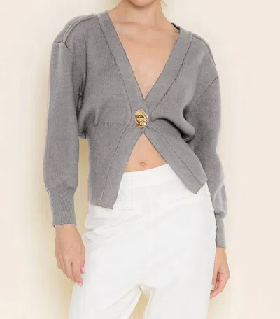 Fore Collection Sculpted Muse Cardigan In Slate Gray