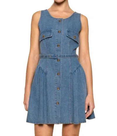 Fore Collection Silvia Denim Dress In Blue
