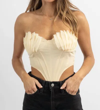 Fore Collection Speakeasy Bustier Corset Top In Beige