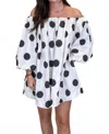 Fore Collection Statement Polka Dot Mini Dress In White In Multi