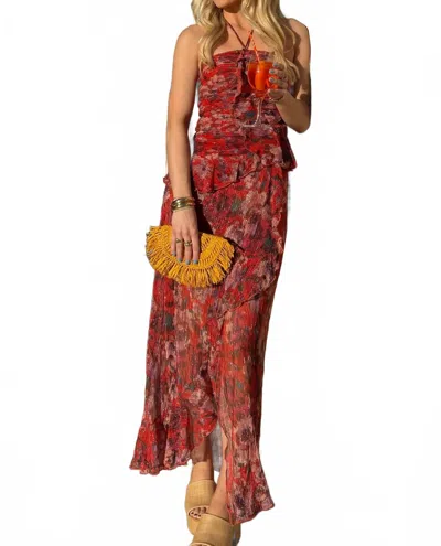 Fore Collection Summer Soirée Maxi Dress In Red In Pink