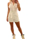 Fore Collection Tay Belted Romper In White In Neutral