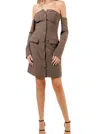 Fore Collection Timeless Classic Blazer Dress In Brown In Brown