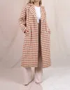 Fore Collection Warm Wishes Long Coat In Rust/ivory In Multi