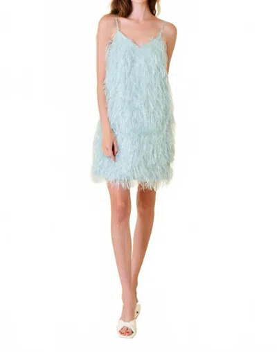 Fore Collection Women's Celeste Feather Mini Dress In Blue