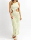 FORE CONTRAST BINDED MAXI DRESS IN KEYLIME