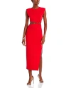Fore Cut Out Midi Dress In Red