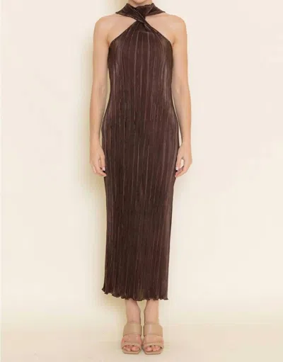 Fore Cynthia Dress In Chocolate Brown