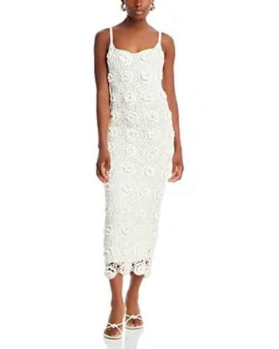 Fore Floral Crochet Dress In Ivory
