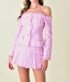 Fore Preppy Chic Plaid Pleated Skirt In Pink/white In Multi