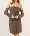 Fore Glenna Dress In Mocha