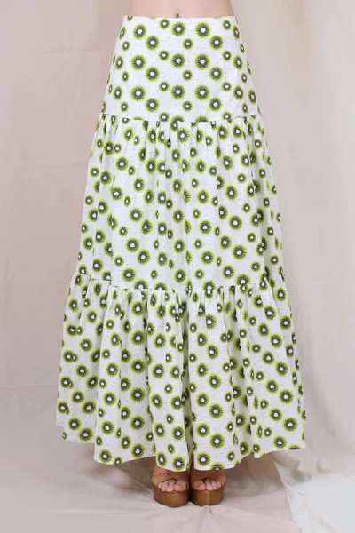 Fore Kiwi Skirt In White / Green
