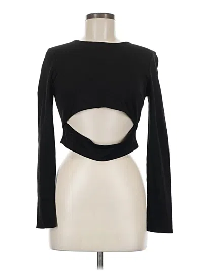 Pre-owned Fore Long Sleeve Top Black Keyhole Neckline Tops