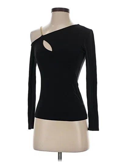 Pre-owned Fore Long Sleeve Top Black One Shoulder Neckline Tops