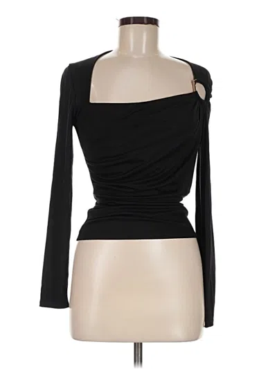 Pre-owned Fore Long Sleeve Top Black One Shoulder Neckline Tops