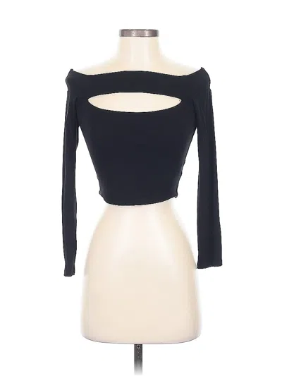 Pre-owned Fore Long Sleeve Top Black Strapless Neckline Tops