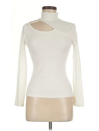 Pre-owned Fore Long Sleeve Top Ivory Turtleneck Tops