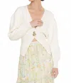 Fore Lucy Gold Button Cardigan In Cream In White