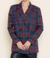 Fore Makenna Blazer In Red / Blue