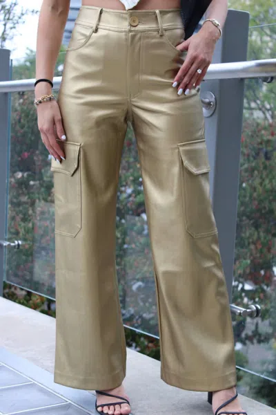 Fore Meet Me At Midnight Pants In Gold In Brown