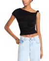 Fore One Shoulder Top In Black