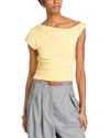 Fore One Shoulder Top In Butter Yellow