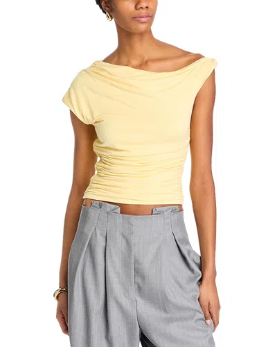 Fore One Shoulder Top In Butter Yellow