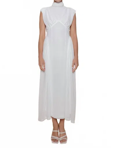 Fore Sasha Mock Neck Midi Dress In White