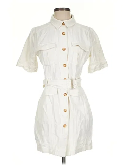 Pre-owned Fore Short Sleeve Button Down Shirt In White