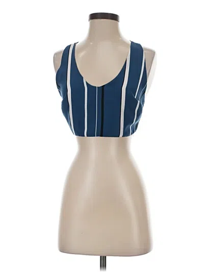 Pre-owned Fore Sleeveless Top Blue Halter Neckline Tops