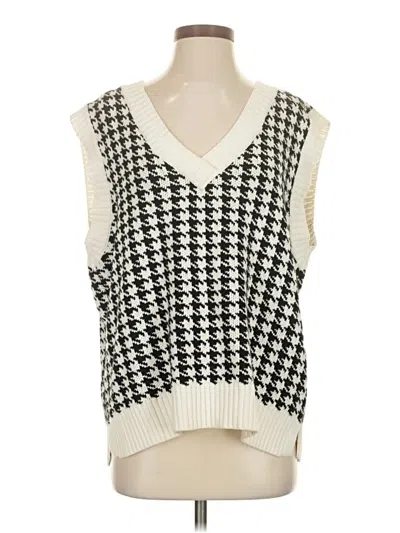 Pre-owned Fore Sleeveless Top Ivory V-neck Tops