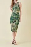 Fore Tropical Mesh Dress In Green In Green