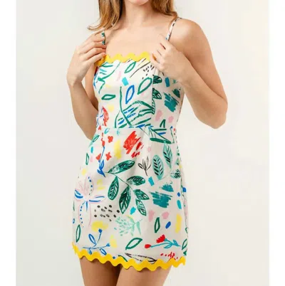 Fore Wave Abstract Dress In White