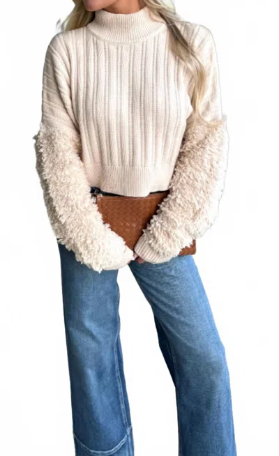 Fore Women's Fabric Sleeve Crop Top In Beige In Neutral