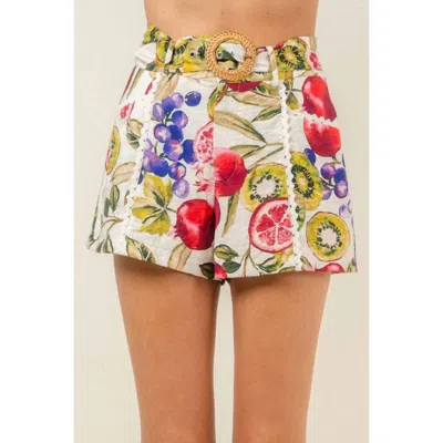 Fore Women's Fruit Print Short In Ivory Multi In Animal Print