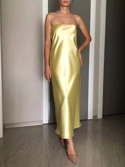 Fore Women's Strapless Bias Slip Dress In Yellow